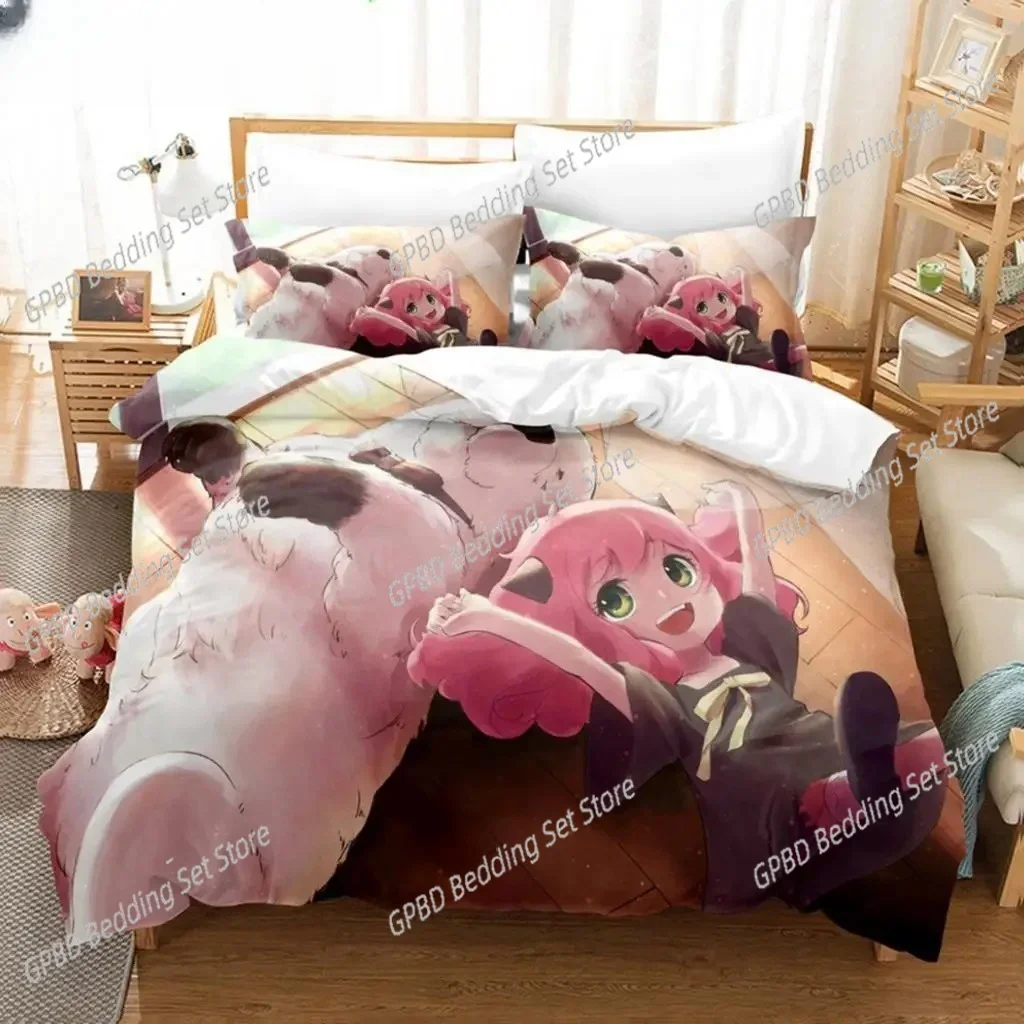 

Spy X Family 3D Print Anime Bedding Set Single Twin Double Queen King Cal King Size Bed Linen Set