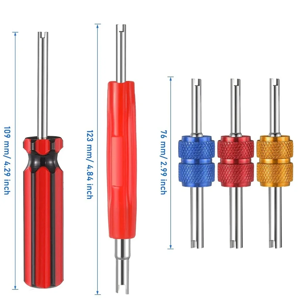 Valve Stem Removal Tool Single and Double Heads Valve Core Remover Tire Repair Tools for Cars Trucks Motorcycles Bikes