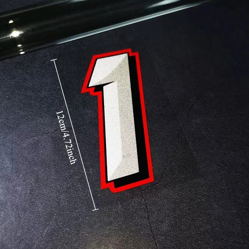 1Pc Racing Number Car Motorcycle Decal Sticker Reflective Waterproof for Helmet Window