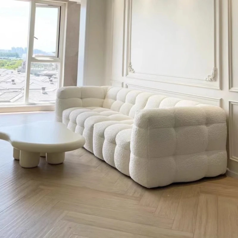 White Puff Sofy Do Salonu Home Furniture Minimalist Waterproof Living Room Sofa Modern Couch Elegant Relaxing Living Room Sofa