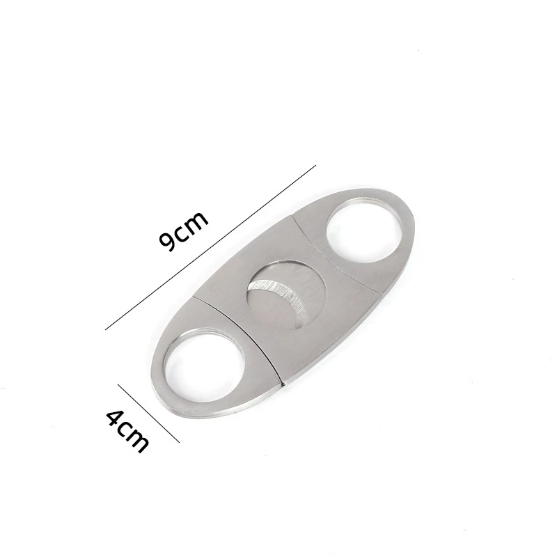 LMETJMA Stainless Steel Travel Cigar Case With Cigar Cutter 16.5 cm Cigar Tube Case Cigarettes Holder Container Box KC0141