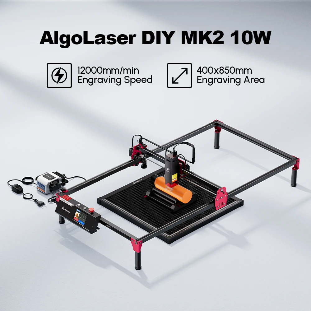 

AlgoLaser AlgoOS Control DIY KIT MK2 10W Laser Engraver Cutter Machine 3.5Inch Touch Screen Engrave Stainless Steel Wood Acrylic