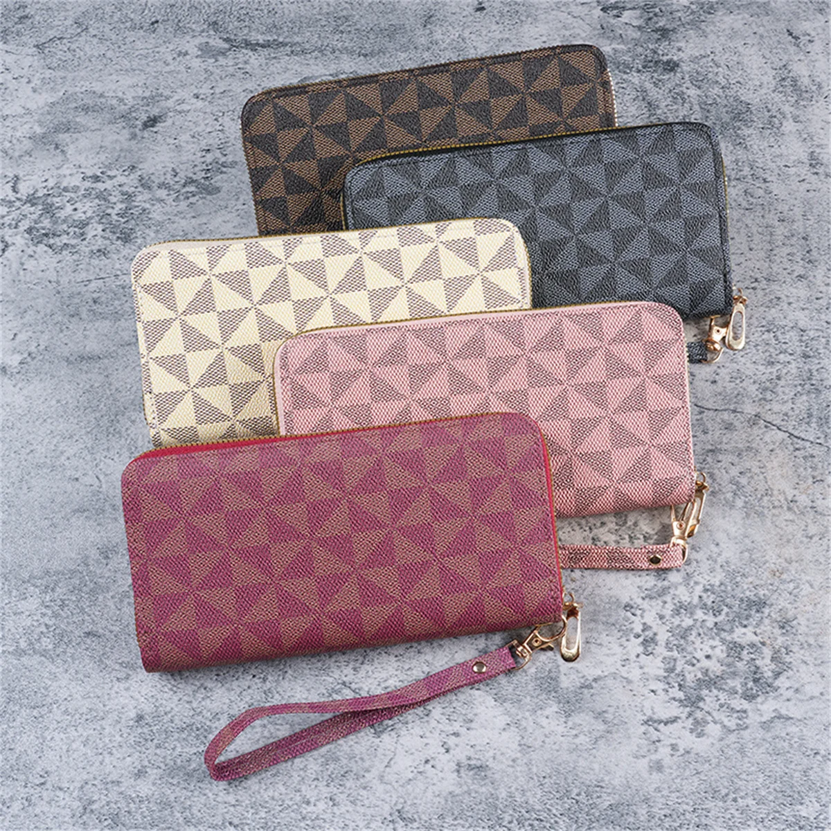 Cross-Border 2024 Spring New Men\'s and Women\'s Long Wallet Fashion Capacity Printing Coin Clutch Wallet Card Holder