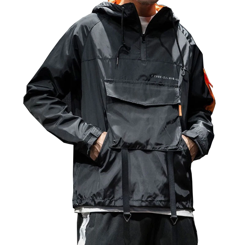 2023 New Men's Pullover Hooded Windbreaker Jacket Outdoor Sports Jacket Waterproof Lightweight Windbreaker Jacket