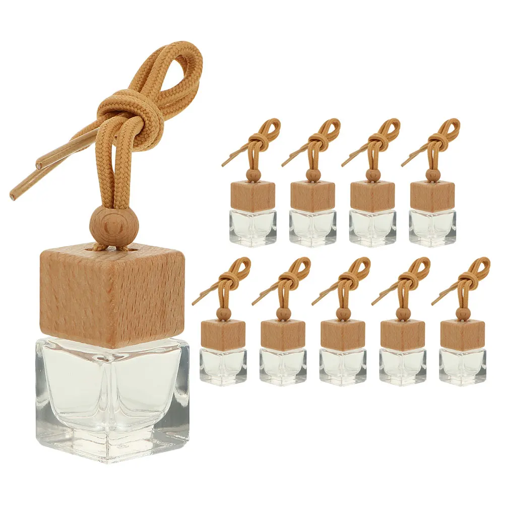 10pcs Car Essential Oil Diffuser Air Freshener Hanging Bottles Empty Glass Bottles 8ml Oil Diffuser Aroma Fragrance Diffuser ﻿