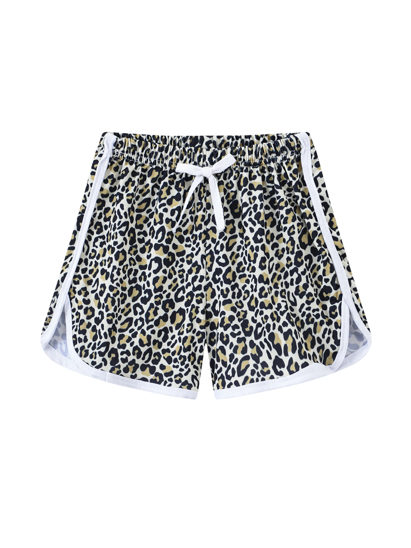 Summer New Children's Casual Sports Shorts, Solid Color Printed Pants, Mid Size Children's Elastic Waisted Beach Pants, Children