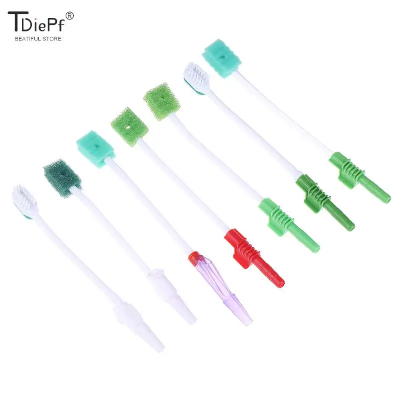 Disposable Medical Sponge Toothbrush ICU Suction Swab Oral Care Single Use Suction Toothbrush System Oral Hygiene Green Head