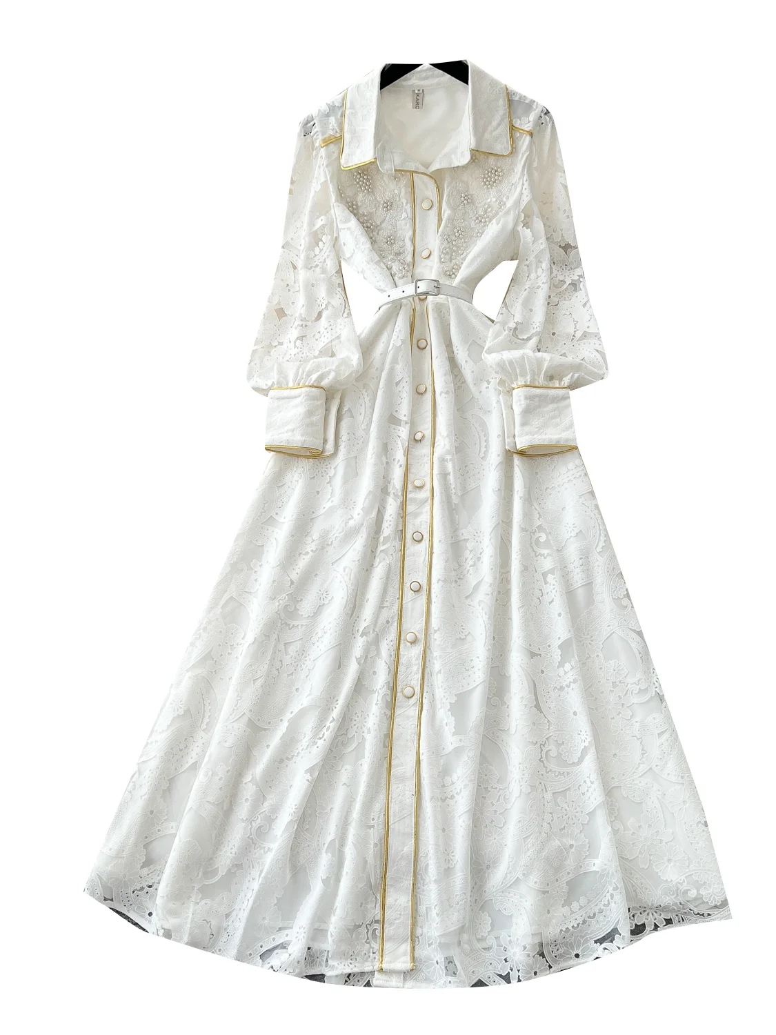 Damski jesienny garnitur Ele Lantern Sve z nadrukiem, kołnierzyk, zapinany na jeden guzik, długa spódnica w kształcie litery A z wysokim stanem dla siostry doktorki.