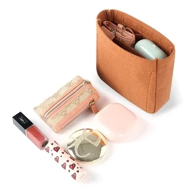 Inserto organizador de monedero de viaje, almacenamiento de bolsa interior de maquillaje de cifrado de fieltro, moldeador de bolso de lujo para mujer, forro para H Evelyne16