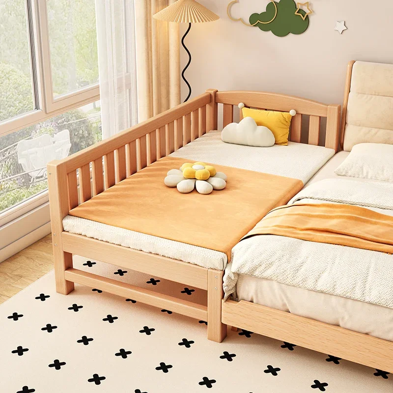 

Solid wood children's bed splicing crib beech single boy baby bedside small splicing large widened