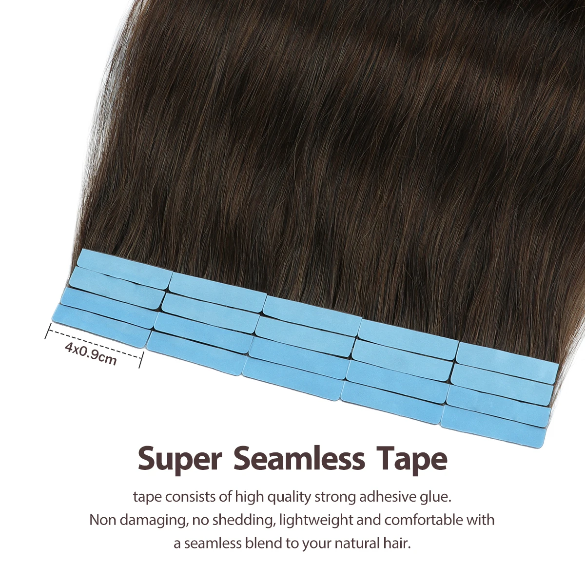 Invisible Tape In Extensions Human Hair Seamless Pu Skin Weft Injected Hair Extensions Hand Tied Adhesives Tape-Ins 10pcs/pack