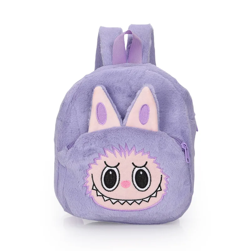 Mochila de dibujos animados Labubu para niños, bonita mochila de dibujos animados de felpa, regalos de cumpleaños y vacaciones para niños, mochila de viaje al aire libre Kawaii