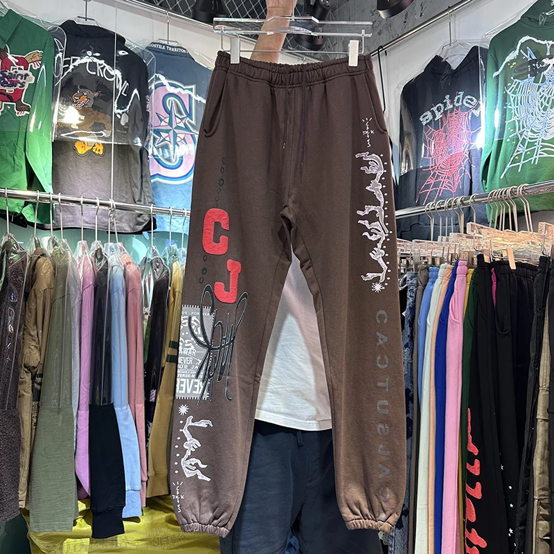 

High Quali American High Street Printed Dstring Sports Pants Men's Women's Long Trendy Brand Cuffed Trousers