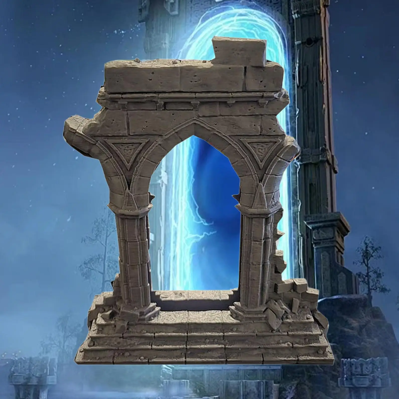 Archway Portal Statue Phone Holder Table Ornament Lifelike Versatile Photo Prop 15.5x6.3x18.2cm 3D Printing Sculpture