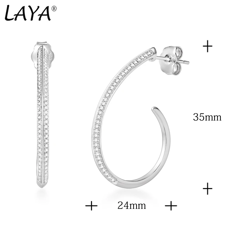 LAYA Stud Earrings For Women 925 Sterling Silver High Quality Zircon Halloween Christmas Gift Irregular Fashion Jewelry 2025 Tre