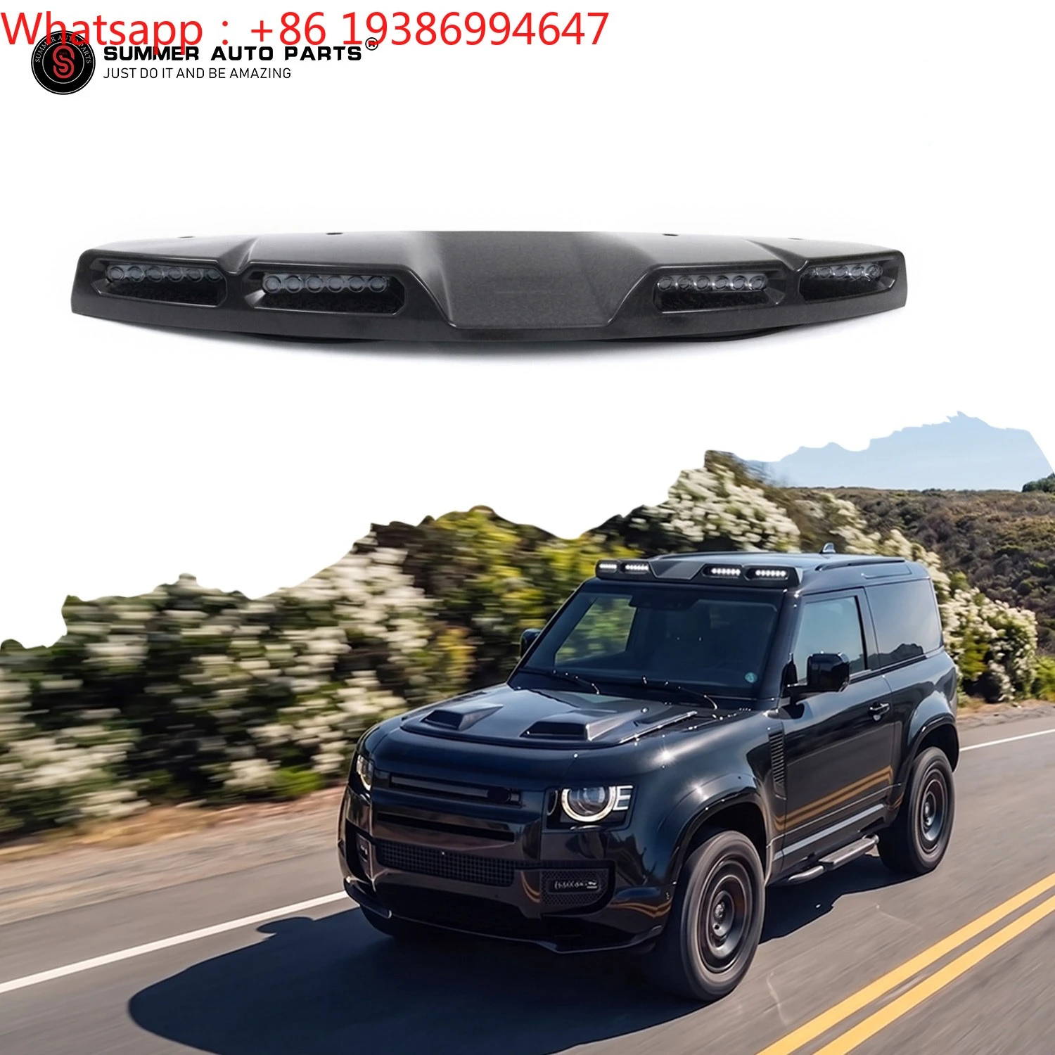 For Off Road Exterior Accessories Day Running Light Forged Carbon Fiber LED Roof Pod Light for Land Rover New Defender 110