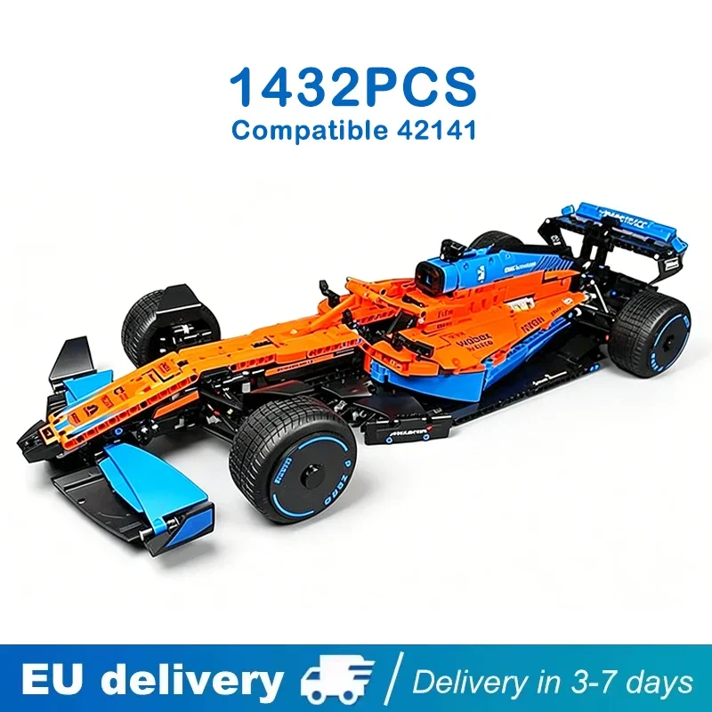 1432 pièces de briques de construction de voiture de course classique à assembler soi-même, modèle de voiture 1:14, jouet de construction pour adultes et enfants, cadeaux d'anniversaire, compatible