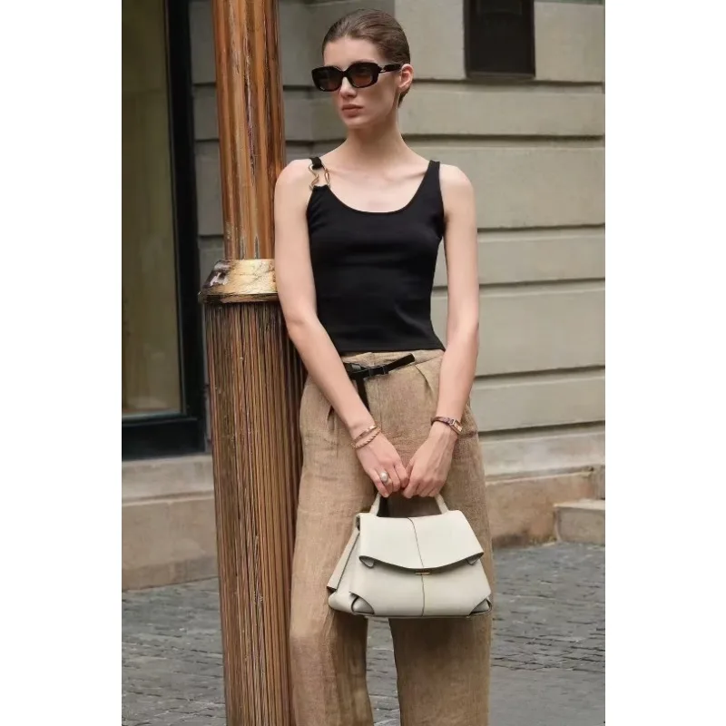 

2025 vente chaude POL smile sac français niche cuir véritable femme sac à main plissé haut de gamme sac crossbody sac femme