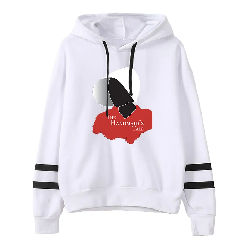 Homens e mulheres Handmaid's Tale Pocketless barras paralelas Hoodie, Unisex mangas moletons, American TV Series roupas