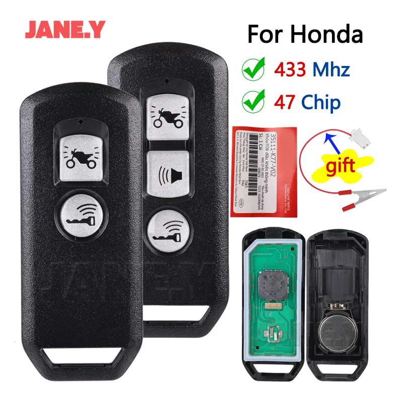 

433MHz ID47 Chip Car Remote Control Key For Honda Motorcycle Scooter K01 K77 K96 K97 K35V3 ADV SH 150 Forza 300 PCX150 Smart Key