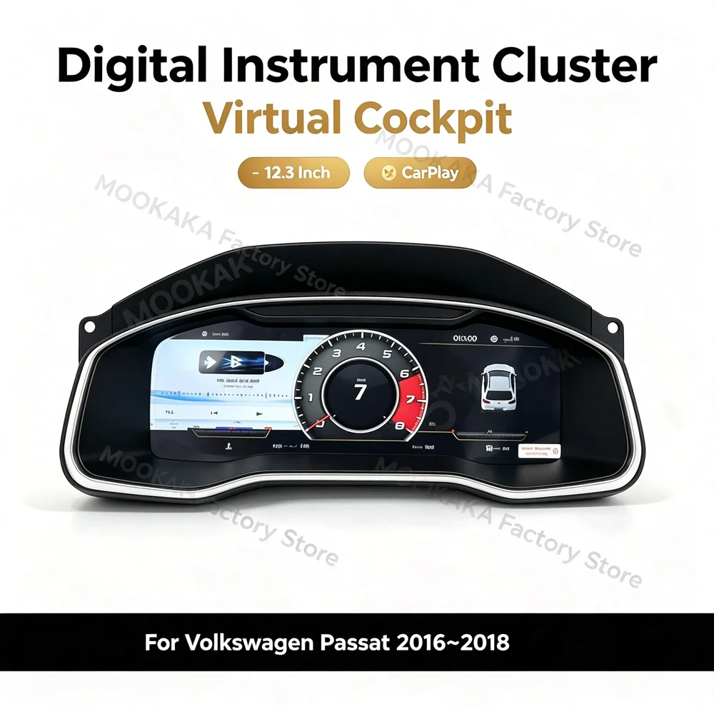 Car dashboard Auto Gauge For Volkswagen Passat 2016~2018 Dashboard Panel Linux LCD 12.3 Instrument Digital Cluster Speed Meter