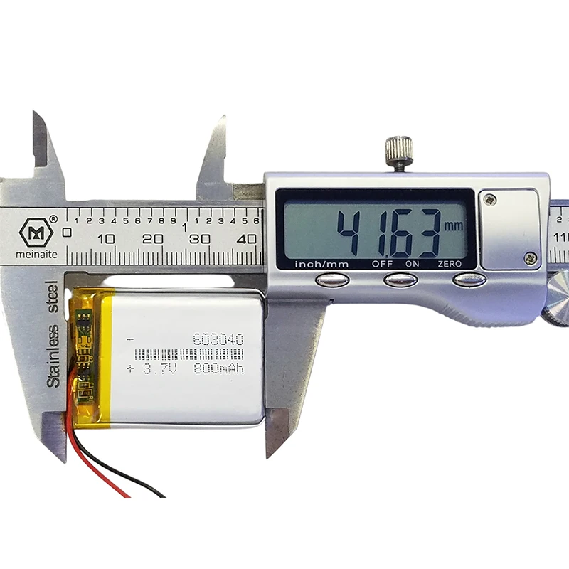 High-Performance 3.7V 800mAh Li-ion Battery 603040 Compact Rechargeable Cell for Small Electronics, DIY Projects