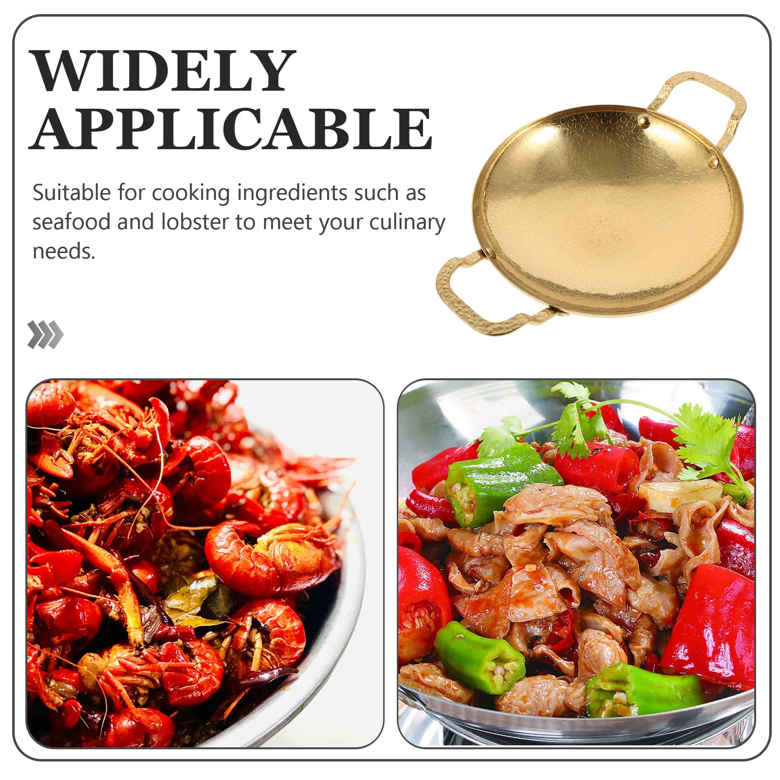 

Stainless Steel Dry Pot With 2 Handles Small Wok Pan For Kitchen Outdoor Camp Lightweight Multifunctional Household