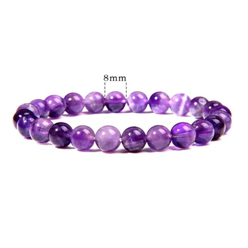Amethyst Bracelet Made of Real Natural Crystal Beads Body-Purifying Geniune Amethyst Natural Stone Bracelets for Women Pulsera view 5
