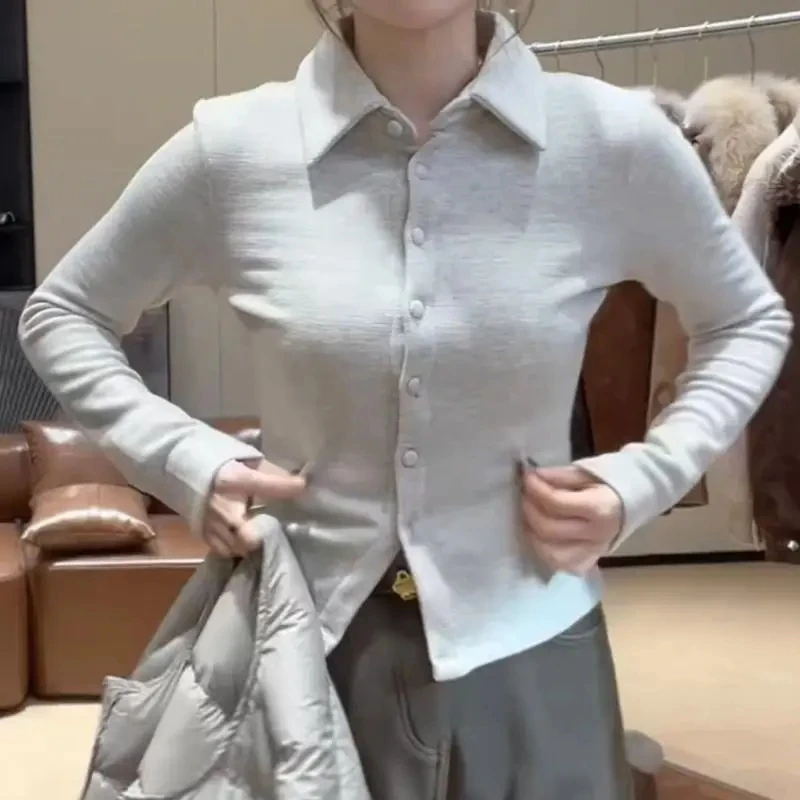 Maglia Termica Invernale Lunga, Strato Base Semplice e Caldo, Top Versatile da Donna in Fibra di Poliestere Traspirante