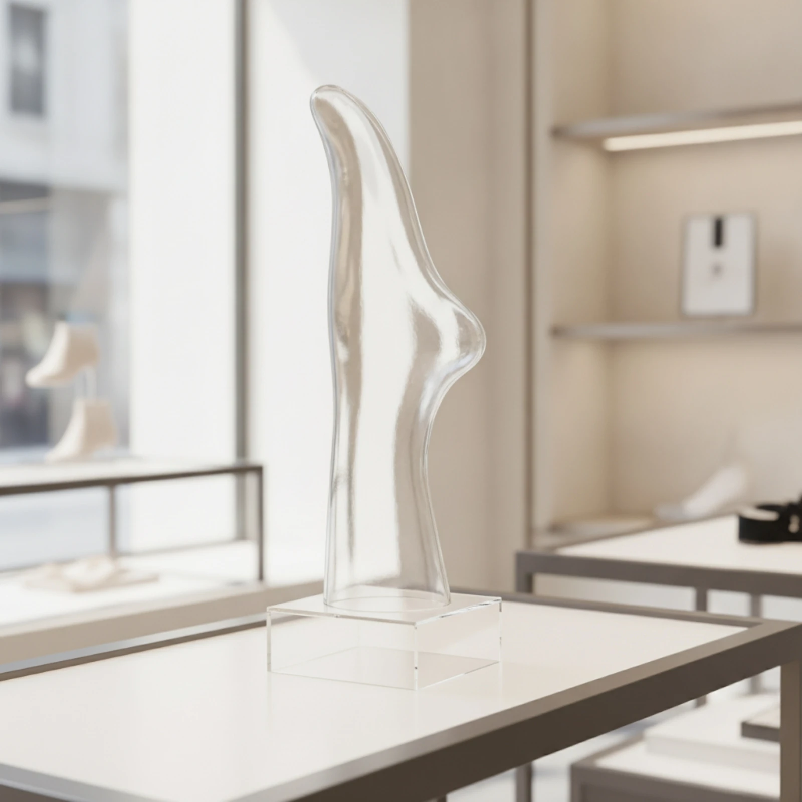 Acrylic Foot Display Transparent Foot Display Model Clear Upright for Boutiques, Boutique Presentations, Retail Counters