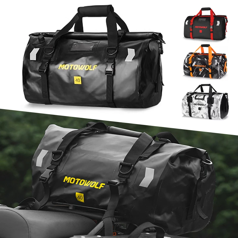 40L/66L/90L Motorcycle Waterproof Tail Bags Back Seat Bags Travel Bag Motorbike Scooter Sport Luggage Rear Seat Bag Pack