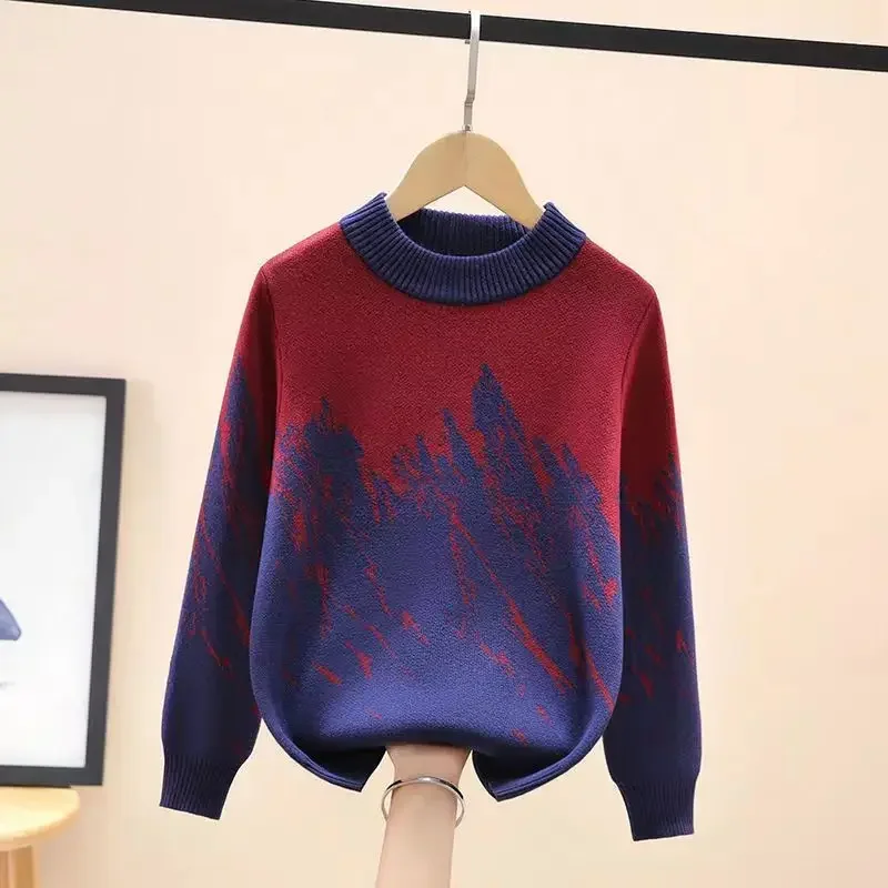 

Boys Sweaters Thickened Autumn/Winter New Fashionable Children's Knitted Sweaters Boys Tops Kids Sweaters for Boys 4-12 Years