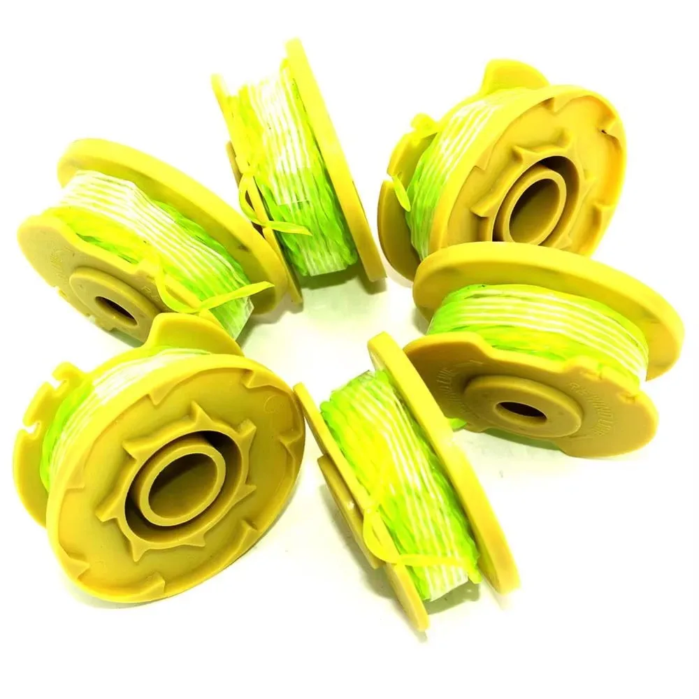 

6PKS катушка триммера для струн заменяет Ryobi One Plus + 18 В 24 В 40 В AC80RL3, аккумуляторные триммеры, предварительно закрученная струна для поедания сорняков