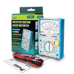 Pro'skit-MT-2019 aanwijzertype Anti-verkeerde detectie analoge multimeter, Ohm-testmeter, 24 tandwielen wijzer, universele meter