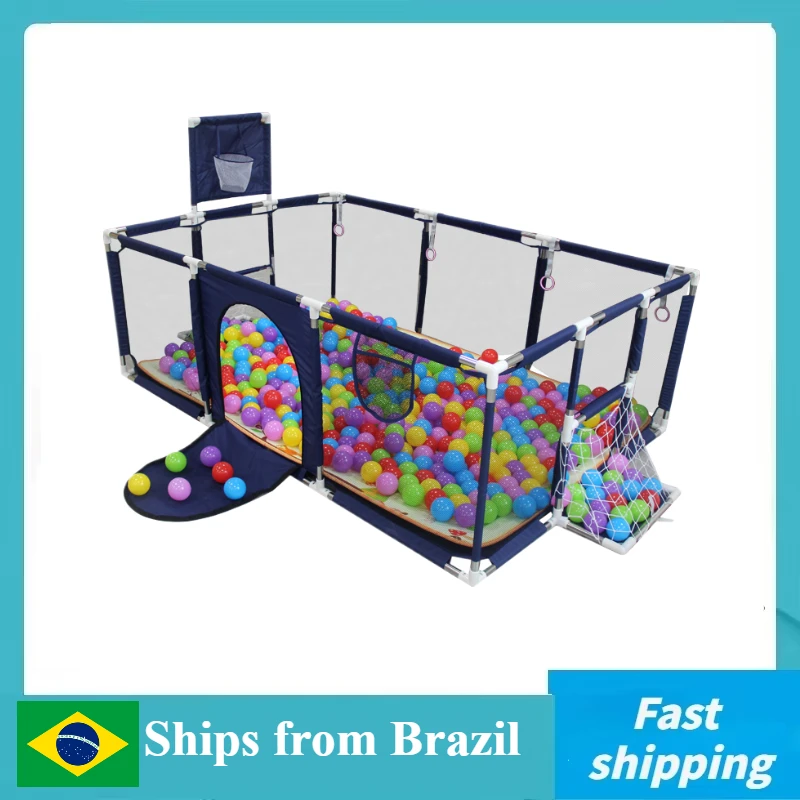 Cercadinho de parque infantil corralito para bebês, crianças com tubos de aço grossos, parque infantil, cerca de atividade, caixa de bola, cercadinho