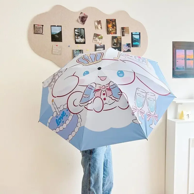 

Sanrio Kawaii Kuromi Foldable Umbrella Cinnamoroll Anime Cartoon Fashin Exquisite Ins Style Good Looking Rain Shine Sun Umbrella