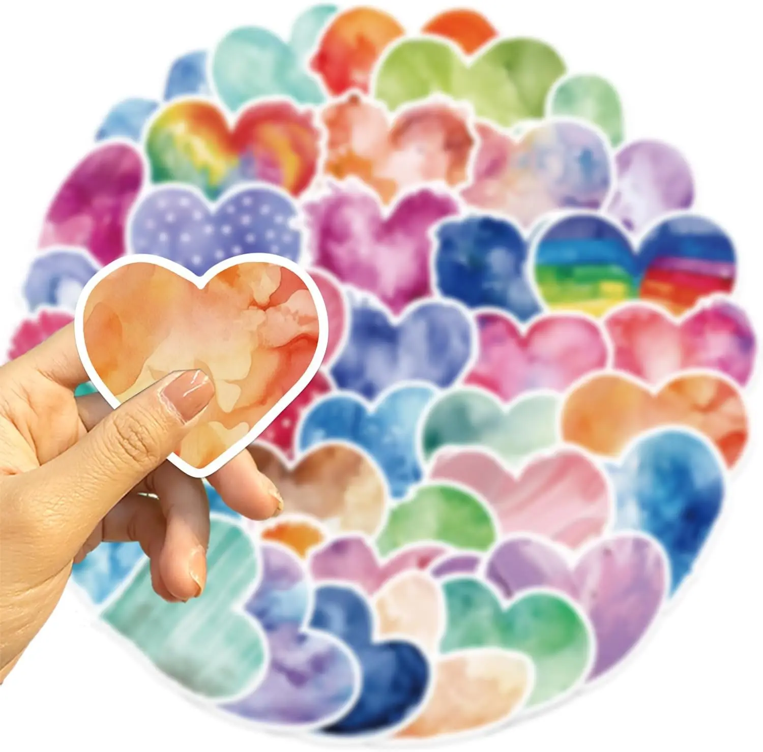 50 PCS Love Heart Stickers Loving Heart Sticker for Laptop Scrapbook Phone