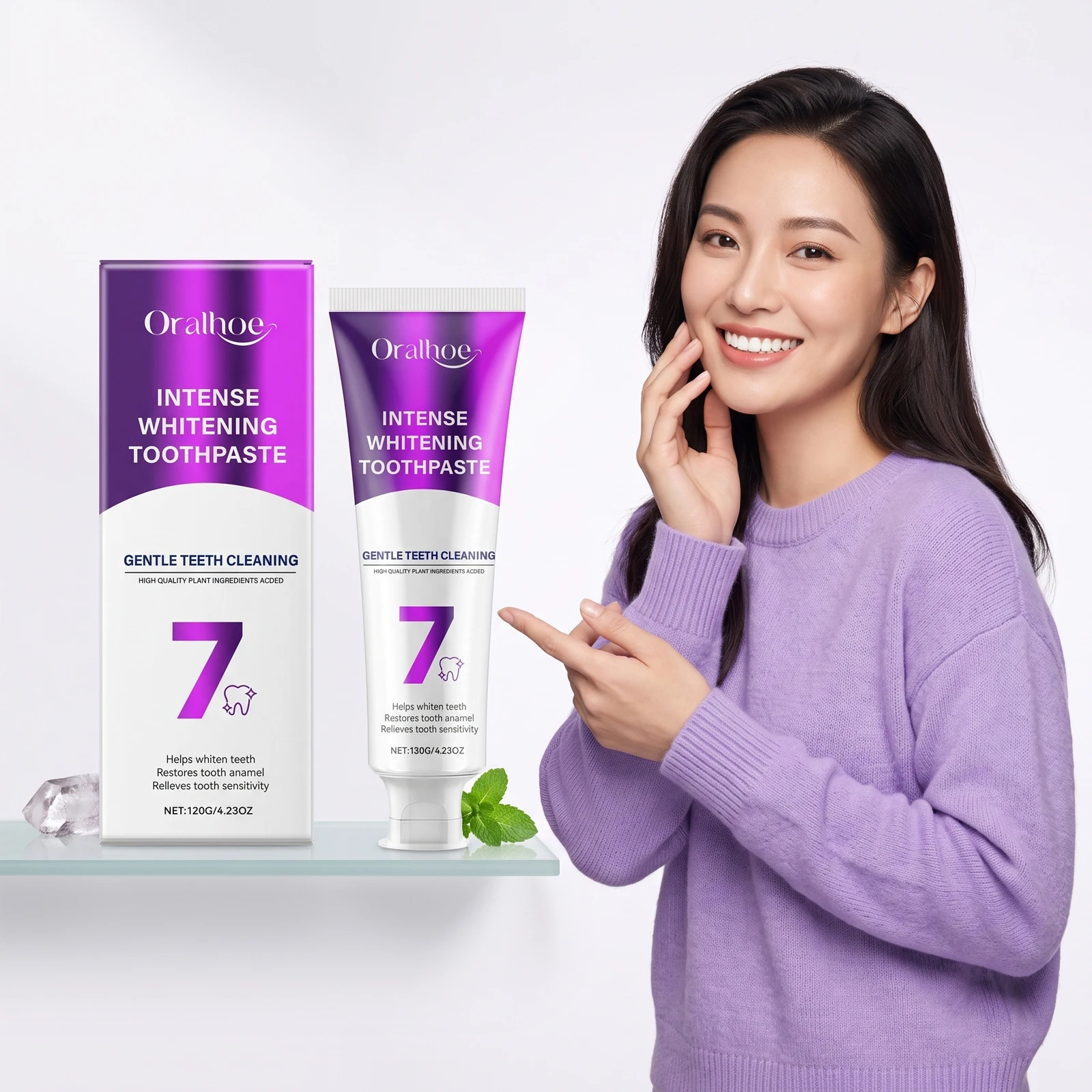 Whitening Toothpaste Fade Yellow Stain Removal Plaque Enamel Repair Relieve Tooth Sensitivity Fresh Breath Mild Oral Care 120g