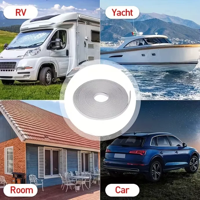 10meters RV Sunshade Guide Rail Decorative Strip Motorhome Awning Rail PVC Infill Insert Moulding Trim For Caravan Exterior Rail