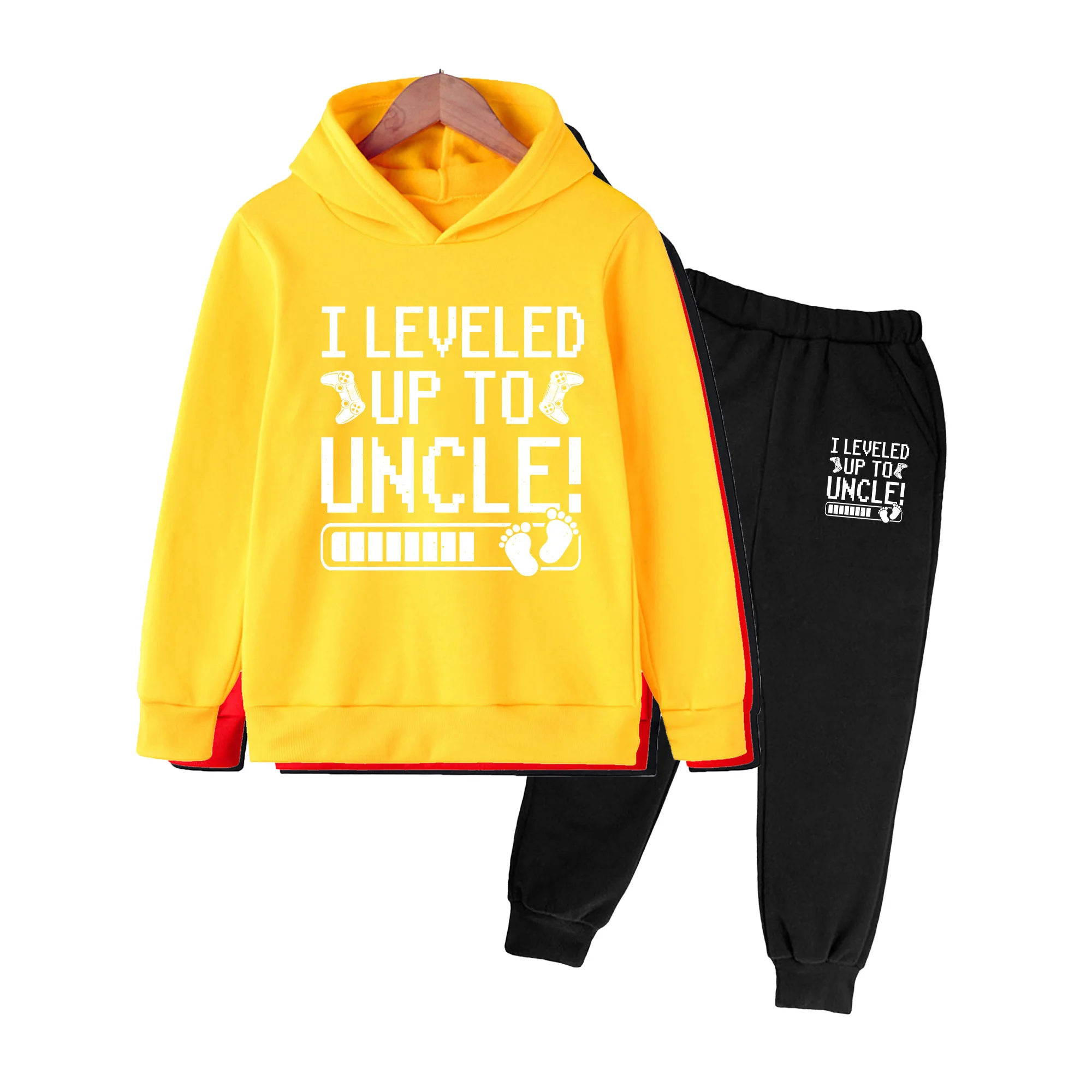 Kids Hoodie and Sweatpants Set, Cartoon Print Long Sleeve Tracksuit, Casual Outfit for Boys Girls Daily Wear