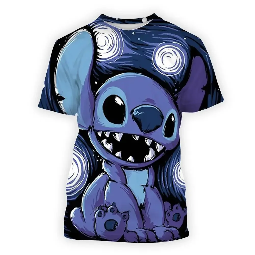 2024 Diseny Mickey Mouse Stitch 3d Print T Shirt Cartoon Kids Tshirts Outdoor Diseny Cute Top