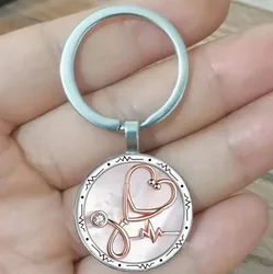 Men's creative stethoscope keychain, simple keychain for medical staff, nurses, and doctors