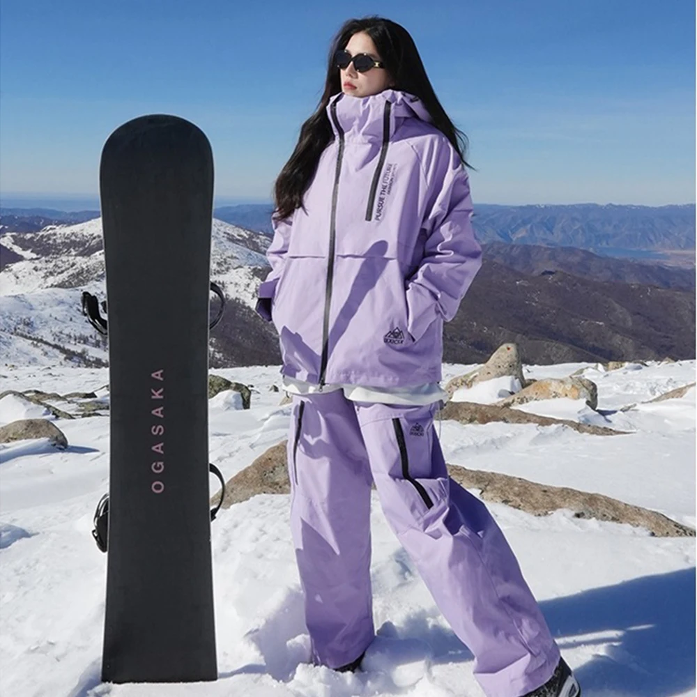 

Winter Ski Suit Women Outdoor Snowboard Warm Ski jacket + pants Ski Set Snow Overalls Thickened Windproof Waterproof Clothing