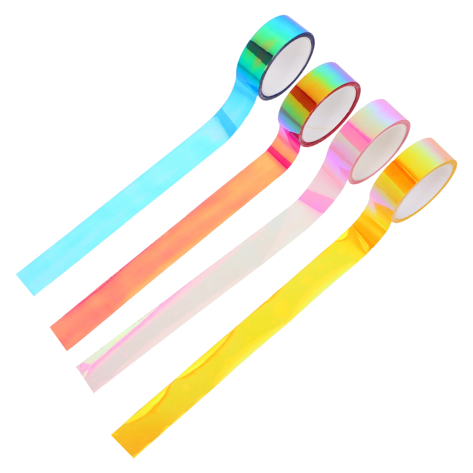 

12pcs Rainbow Film Tape High Viscosity Gradient Pe Adhesive For Diy Scrapbooking Gift Wrapping Crafts Bright Sticky Tape