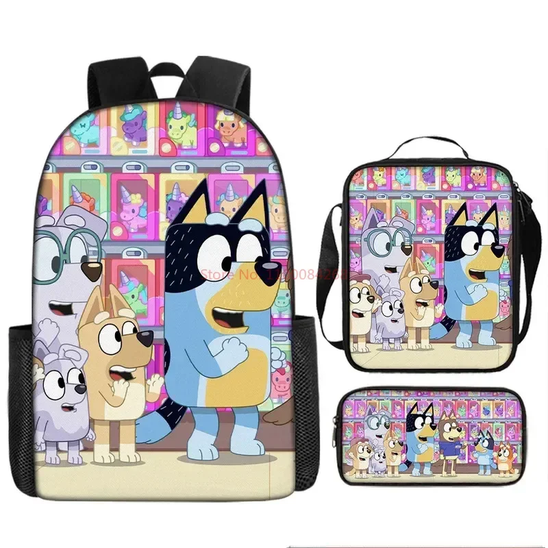 New Bluey Animation Peripheral Children's Outdoor Storage Bag Printed Backpack Primary School Student School Bag Pencil Bag