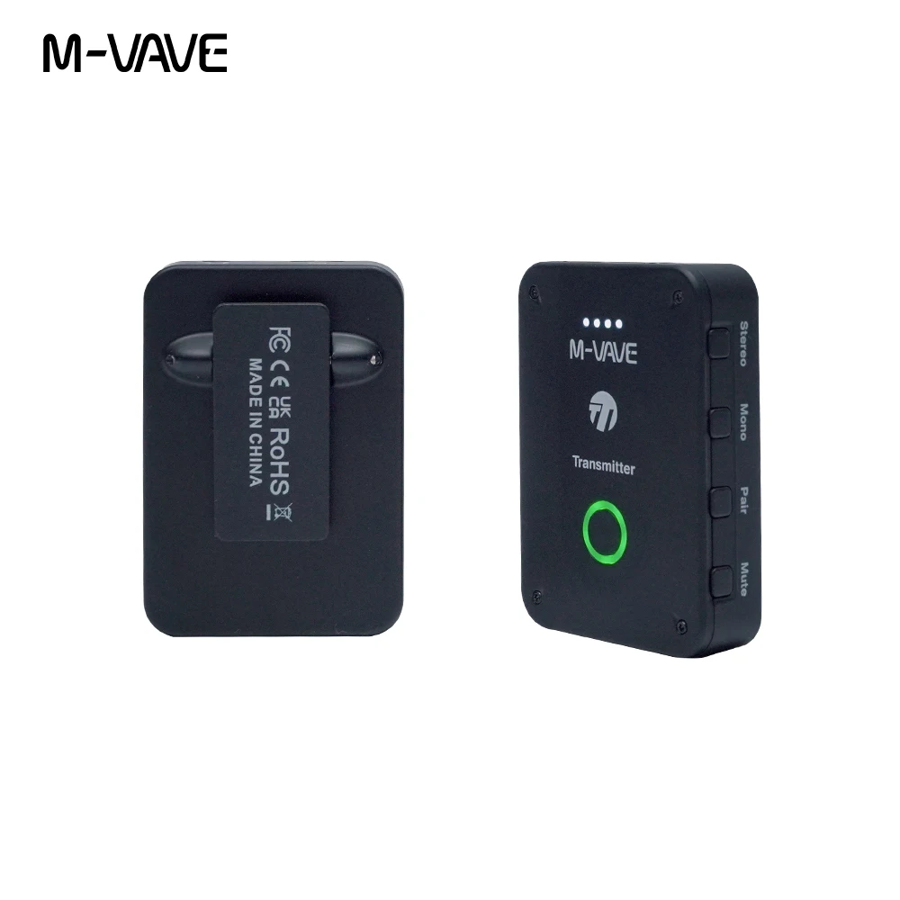 M-VAVE WP-9 Wireless System 2.4GHz Earphone Monitor System Rechargeable Transmitter Receiver Stereo Mono with Mute Function Part