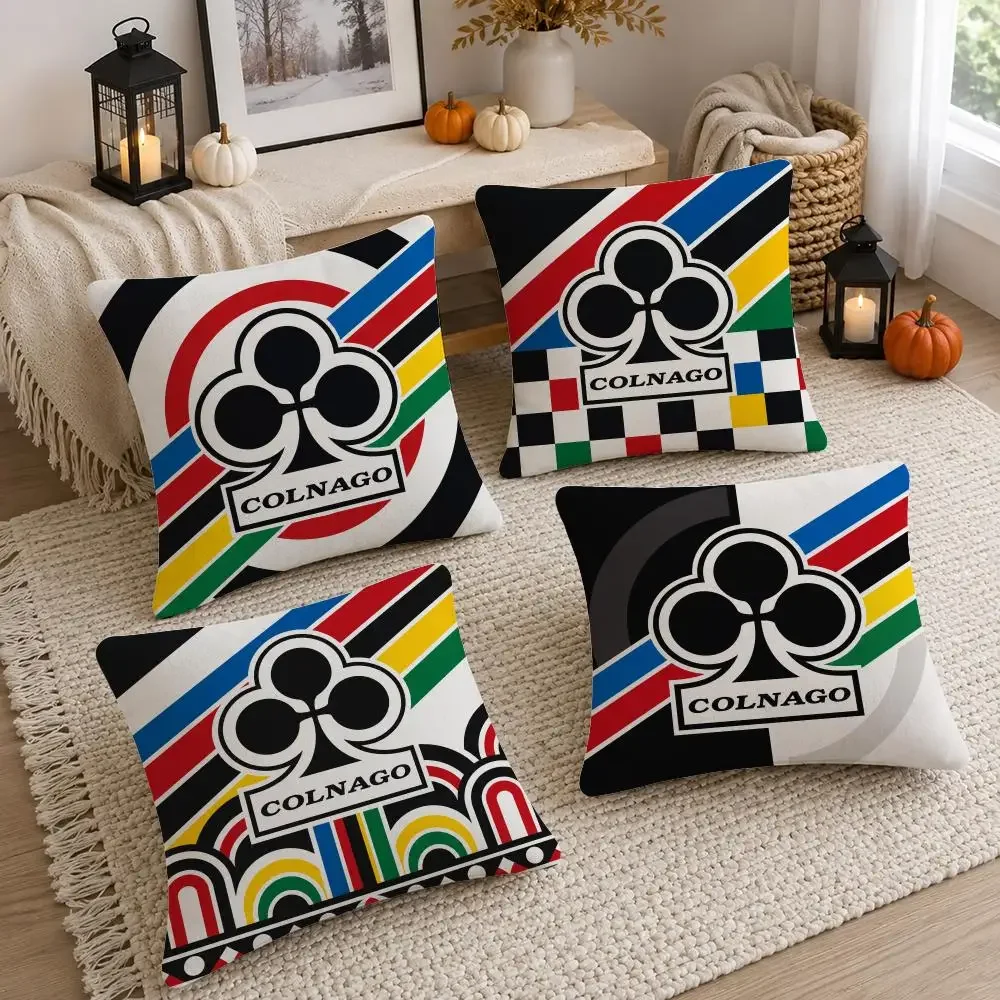 Bicycle Brand Colnago Cushion Cover Soft Fluffy Short Plush  Pillow Case Home Decor