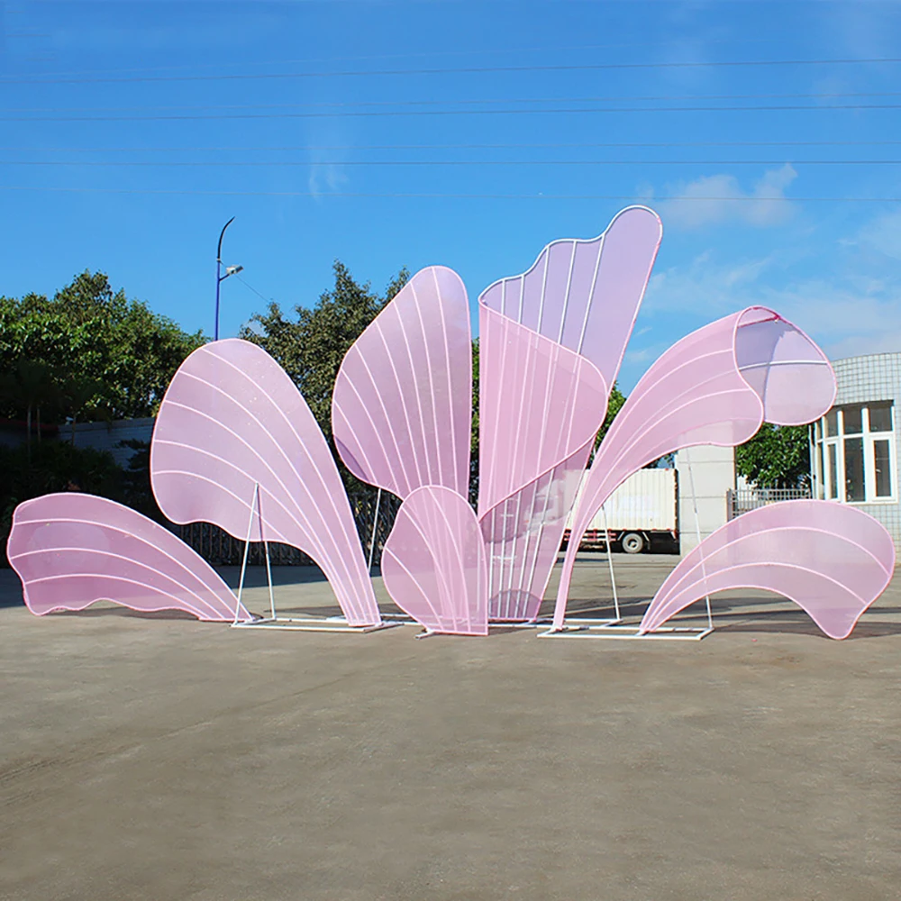 

Luxury wedding arch backdrop pink metal backdrop stand panel