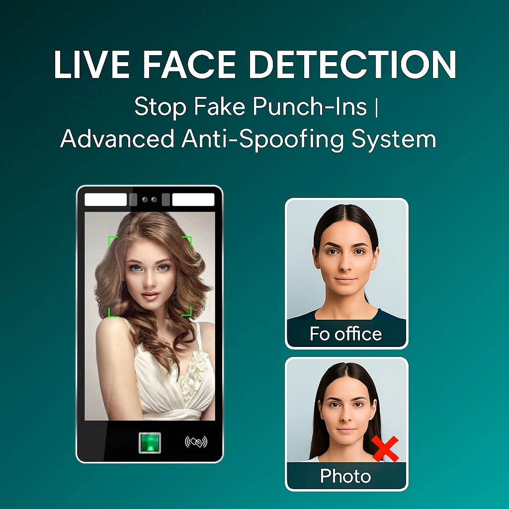 ระบบควบคุมการเข้าออกด้วยไบโอเมตริกซ์ คลาวด์ ลินุกซ์ ขนาด 8 นิ้ว พร้อมระบบบันทึกเวลาทำงานและระบบจดจำใบหน้า