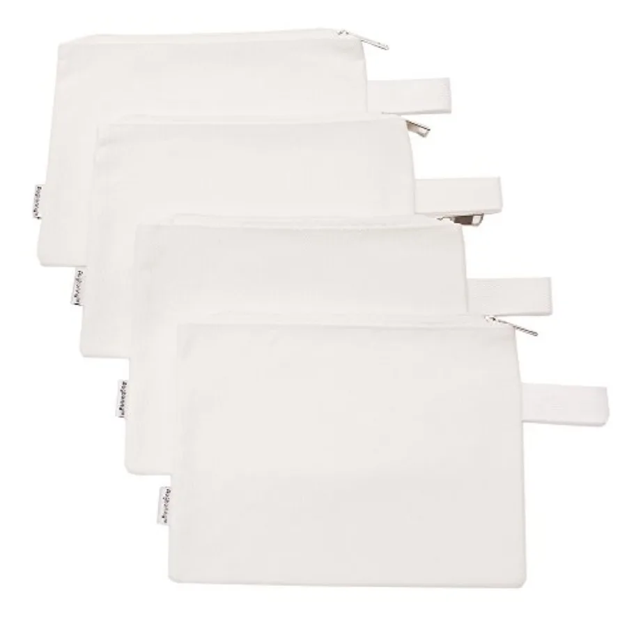 100% Cotton 16oz Heavy Duty -purpose Canvas Zipper Tool Bag Organize Storage Pouch 4-pack
